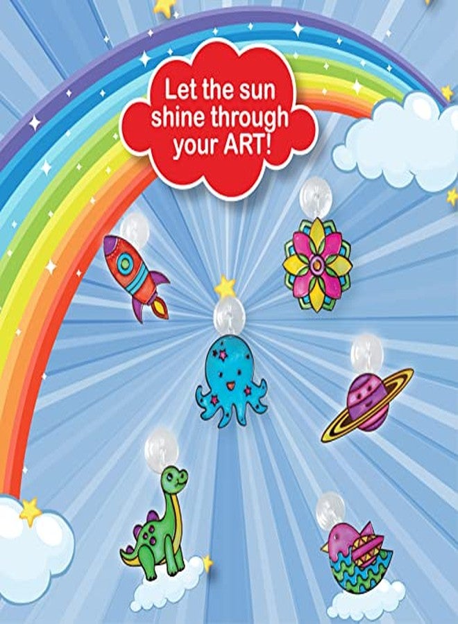 Funskool Handycrafts Sun Catchers, Suncatchers of 6 Attractive Designs, Toys for Kids, Art and Craft Kit, DIY Kit for Kids, Ages 6 Years and Above, Multicolour - Image 2